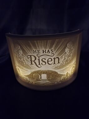 He Has Risen Illuminated Home Accent - Cream
